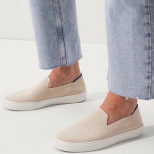 Rothys City Slip On Sneakers Size 8 Ivory Knit Washable Casual Classic Womens